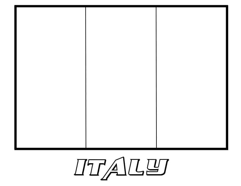 Vlajka Itálie omalovánka
