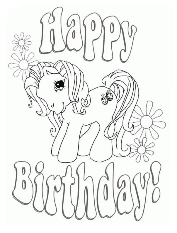 Všechno nejlepší k narozeninám My Little Pony omalovánka