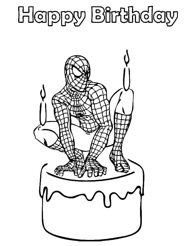 Všechno nejlepší k narozeninám Spiderman omalovánka