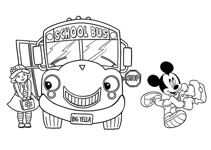 Omalovánka Zpátky do školy s Mickey Mousem