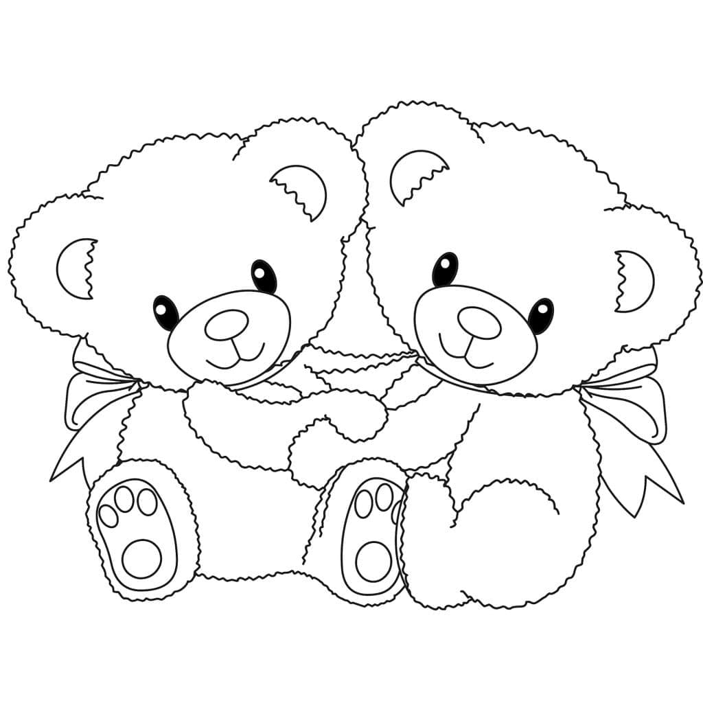 Omalovánka Dvě mláďata medvídků