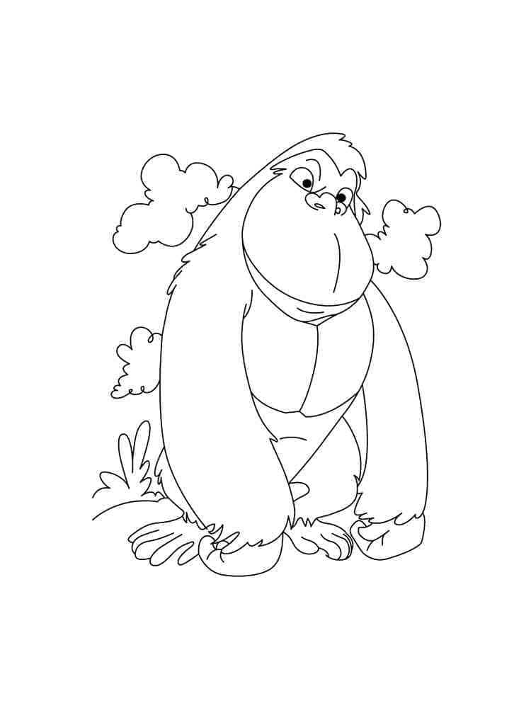 Kreslená gorila omalovánka
