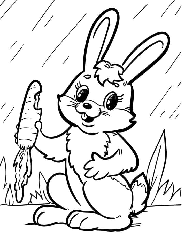 Kreslený králík omalovánka