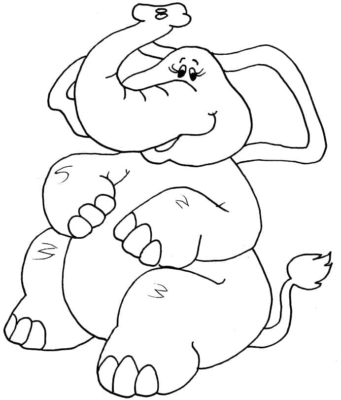 Kreslený slon omalovánka