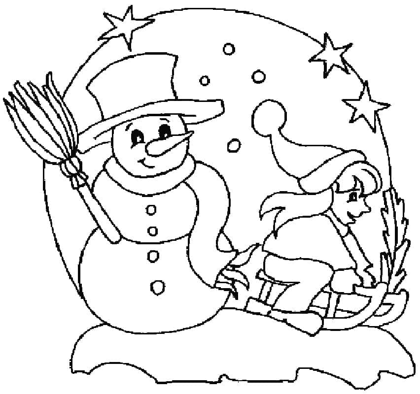 Omalovánka Kreslený sněhulák