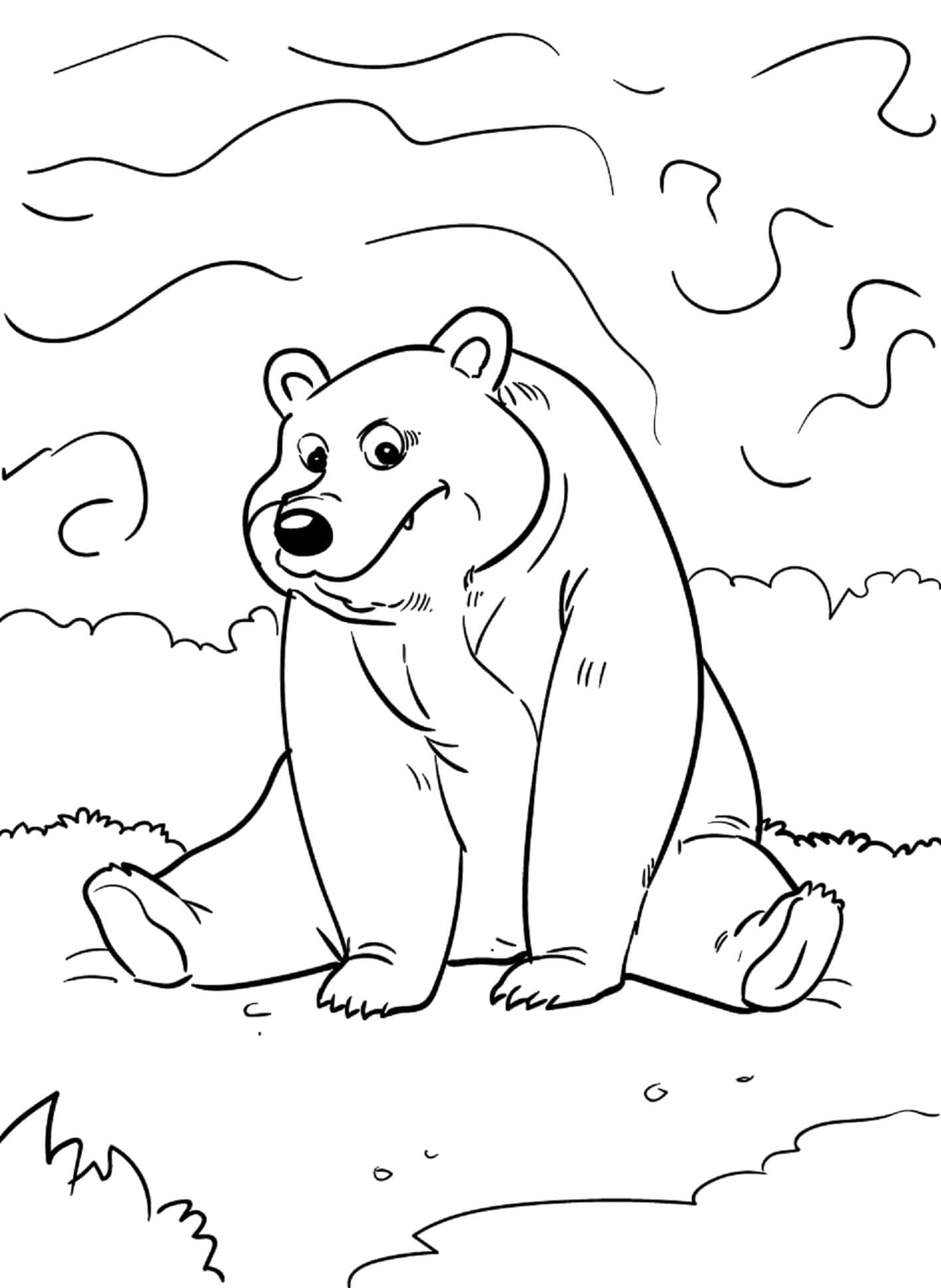 Legrační medvěd umístění omalovánka