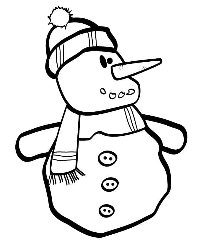 Legrační vánoční sněhulák omalovánka