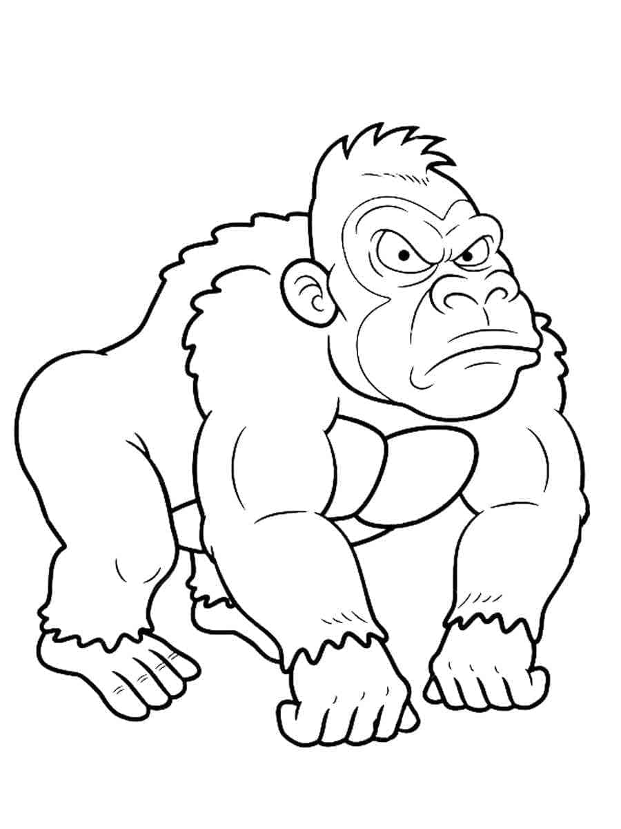 Naštvaná gorila omalovánka