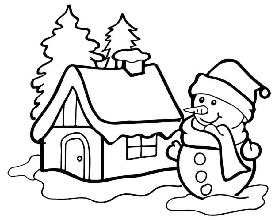Sněhulák a dům omalovánka
