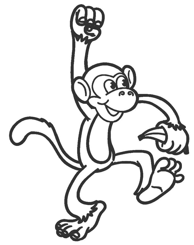 Šťastná opice omalovánka