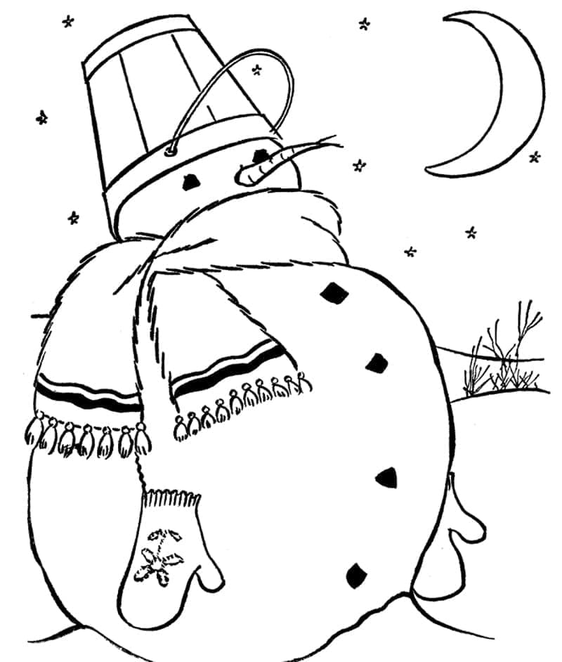 Tlustý sněhulák omalovánka