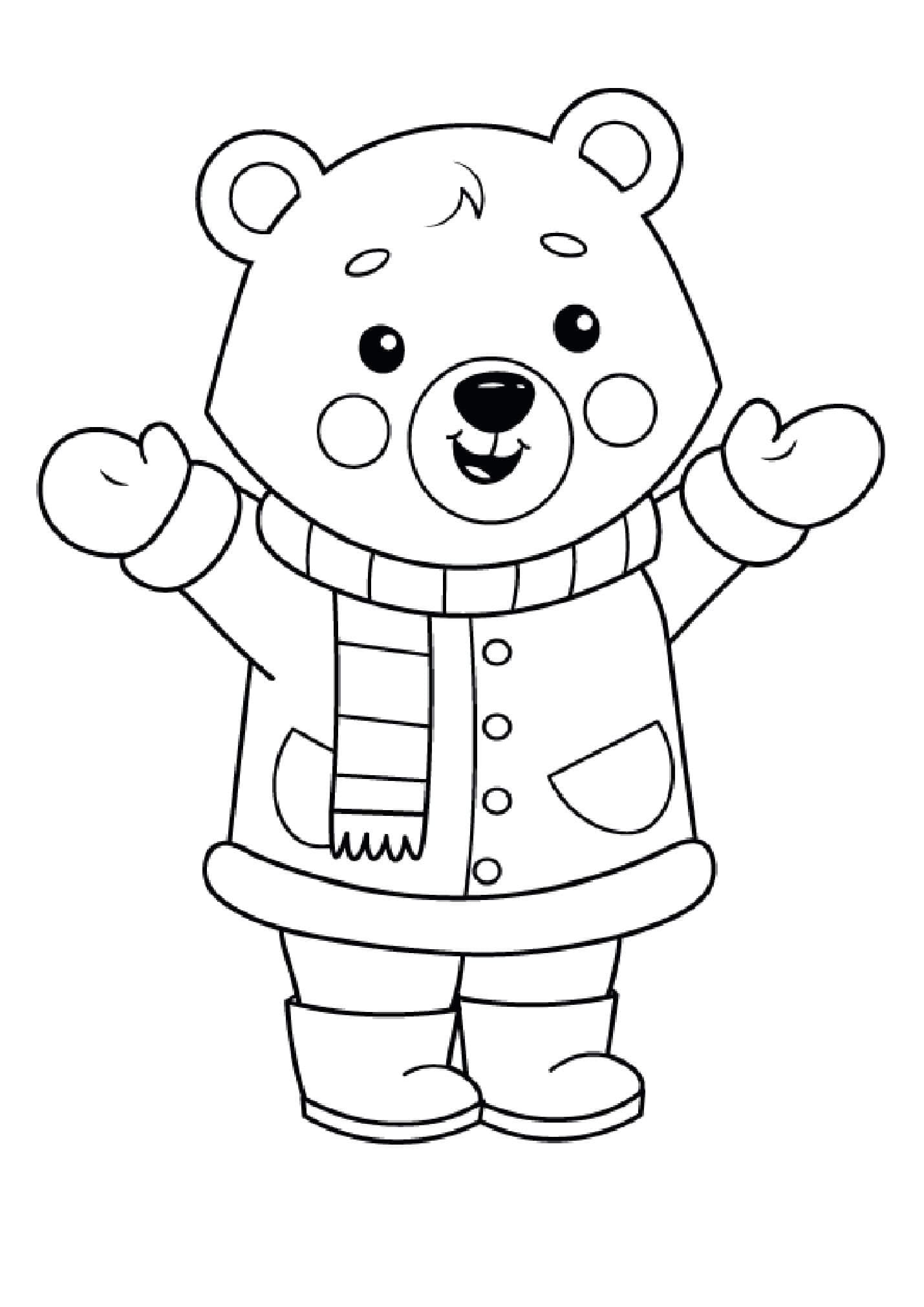 Omalovánka Zábavný kreslený medvídek