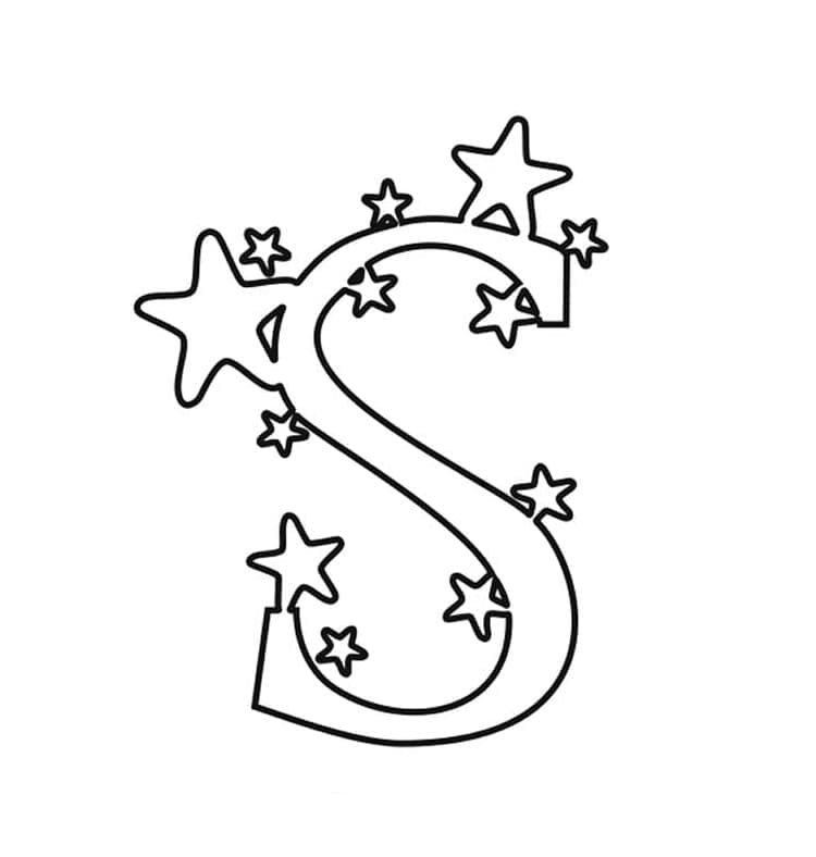 Hvězdné písmeno S omalovánka