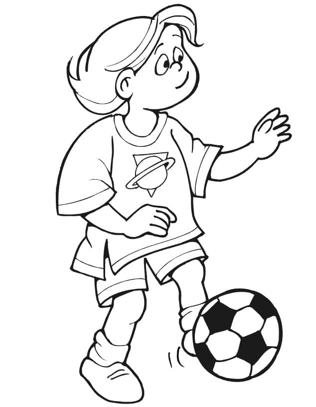 Obrázek dívka hraje fotbal omalovánka