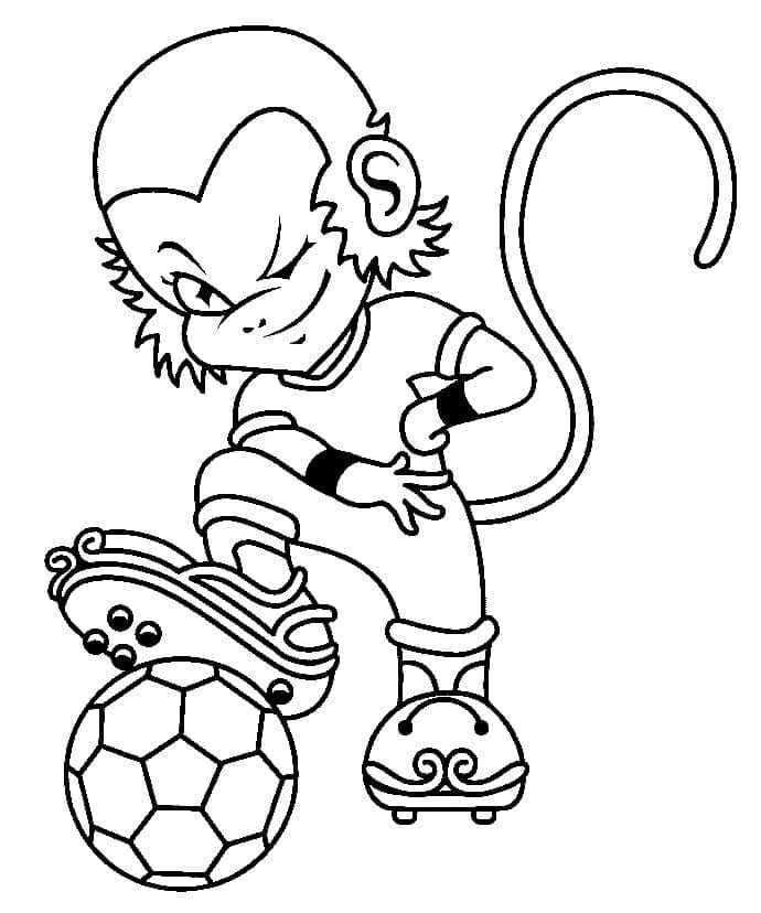 Omalovánka Opice hraje fotbal