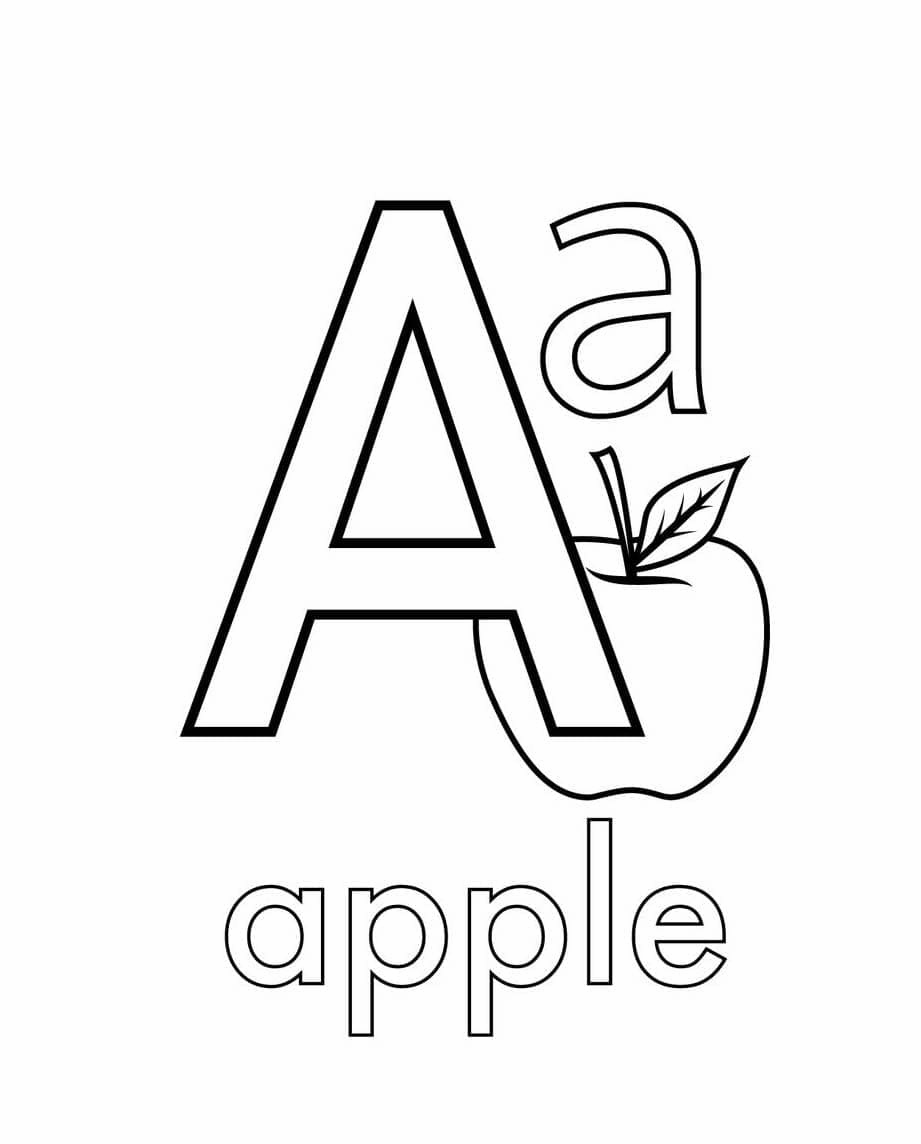 Písmeno A je pro jablko omalovánka