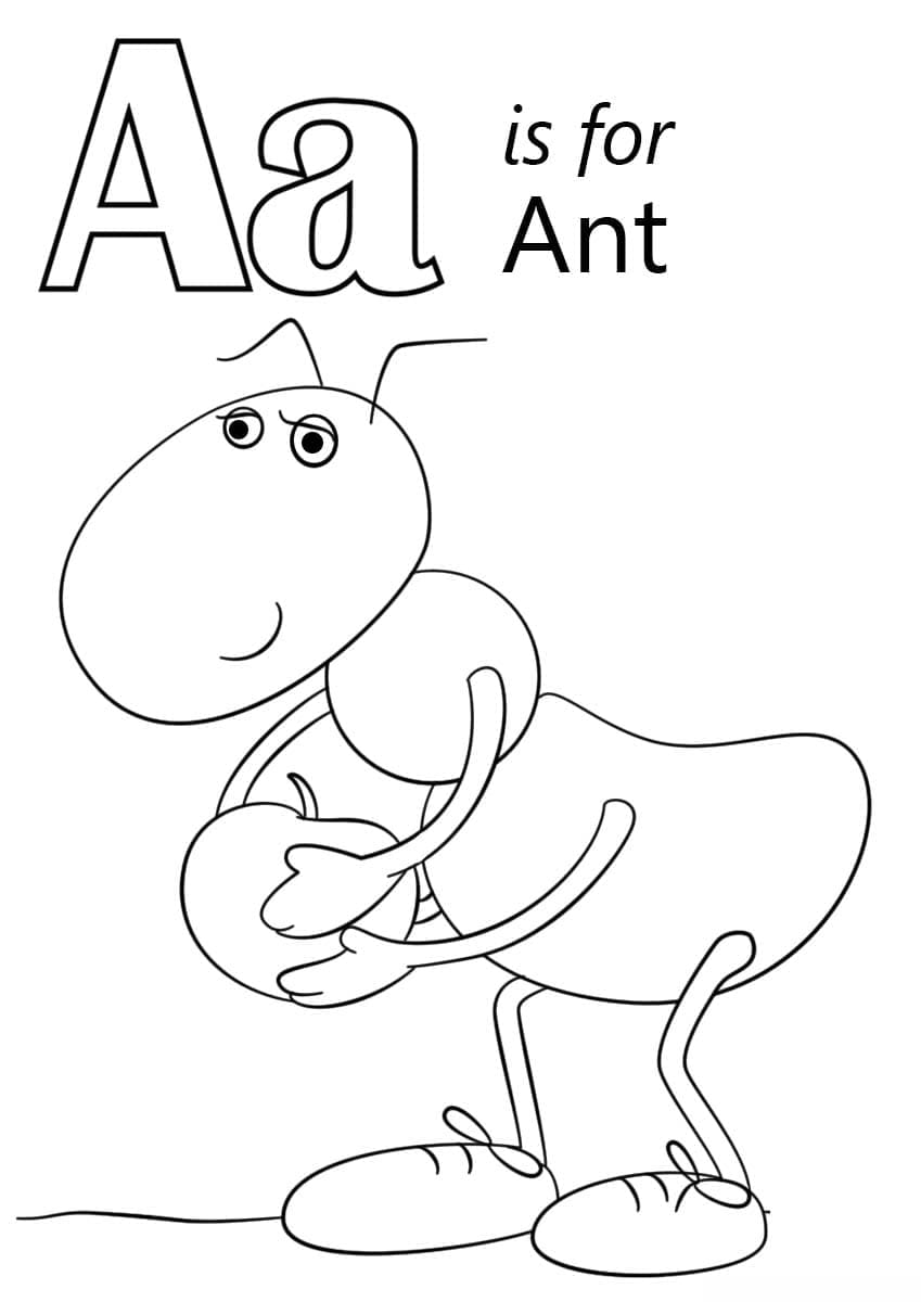Písmeno A je pro mravence omalovánka
