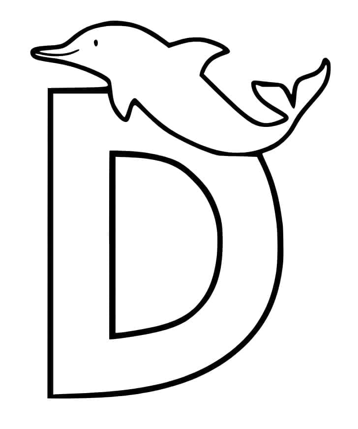 Písmeno D je pro delfína omalovánka