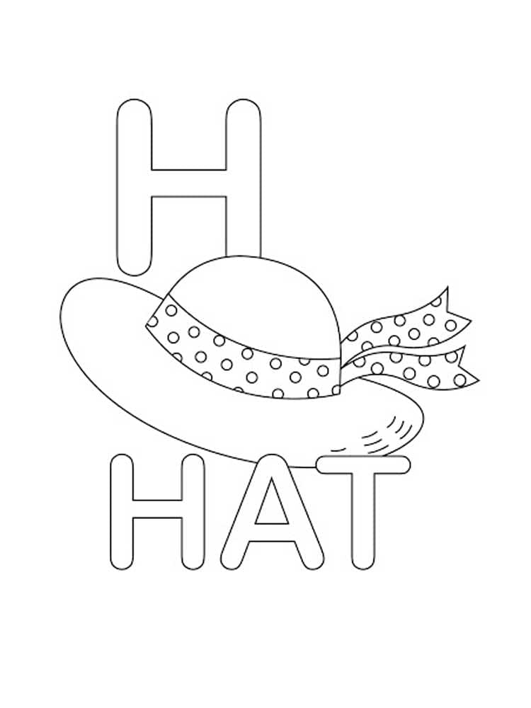 Písmeno H je pro klobouk omalovánka