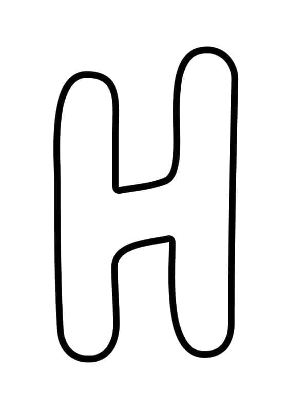 Písmeno H pro děti omalovánka