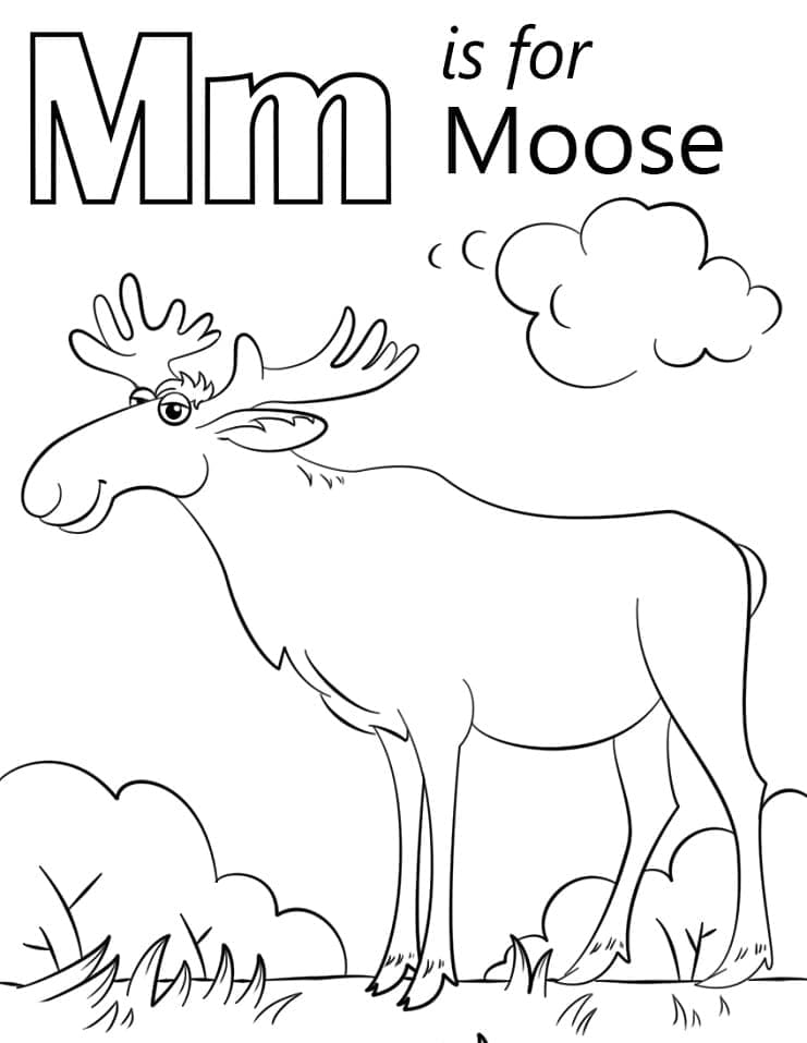 Omalovánka Písmeno M je pro Moose