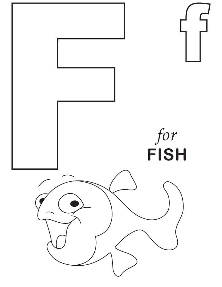 Ryba a písmeno F omalovánka