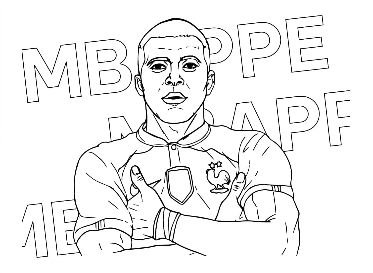 Slavný fotbalista Kylian Mbappé omalovánka