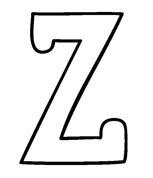 Omalovánka Tisknutelné písmeno Z