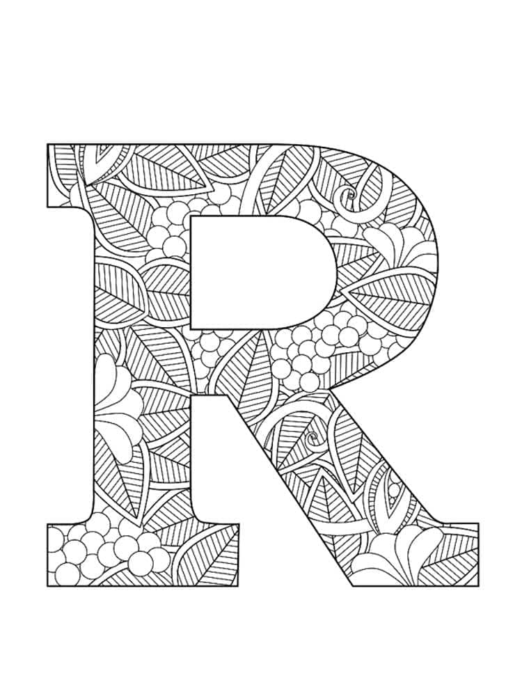 Úžasné písmeno R omalovánka