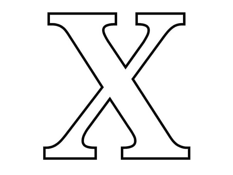 Velké písmeno X omalovánka