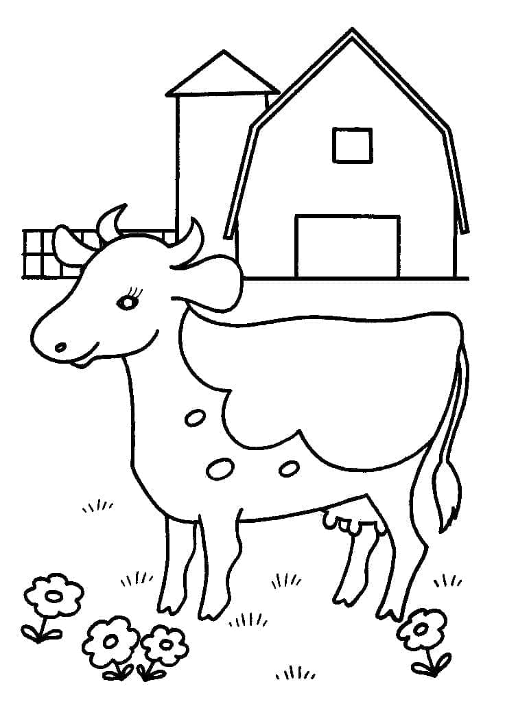 Farma Kráva omalovánka