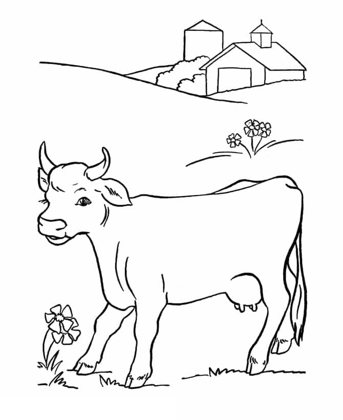 Omalovánka Farmářská kráva