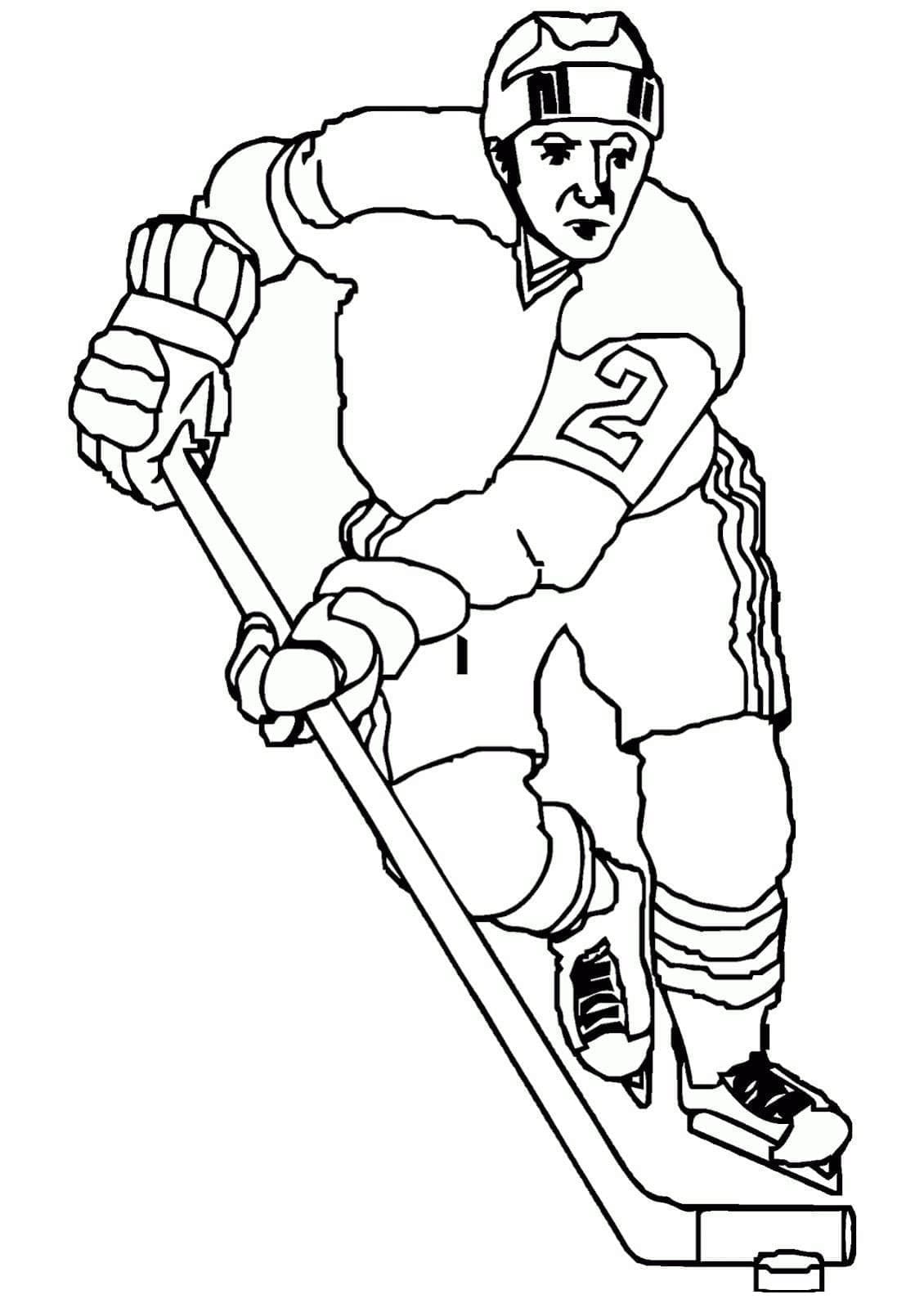 Hokejový hráč omalovánka