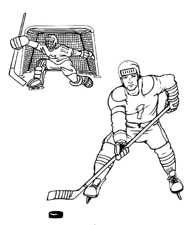 Kresba hokeje omalovánka