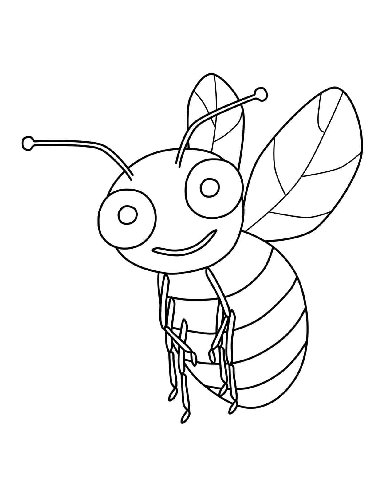 Kreslená včela omalovánka