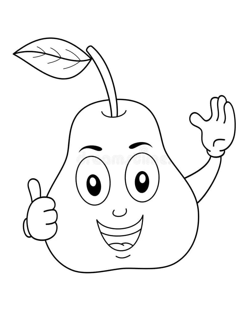Kreslený Hruška ovoce omalovánka