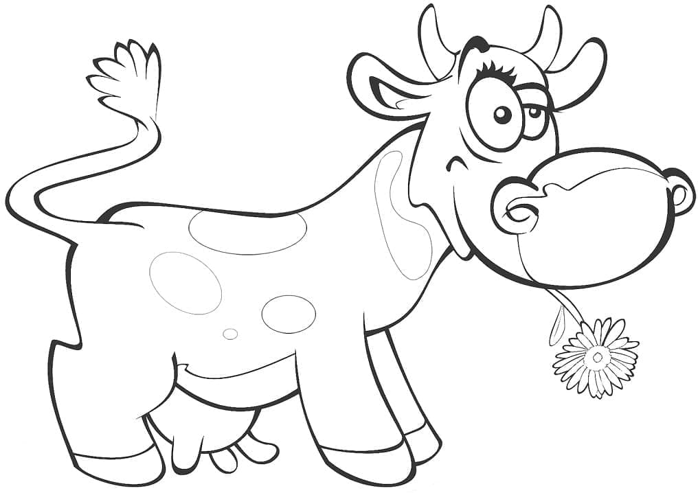 Omalovánka Kreslený Legrační Kráva
