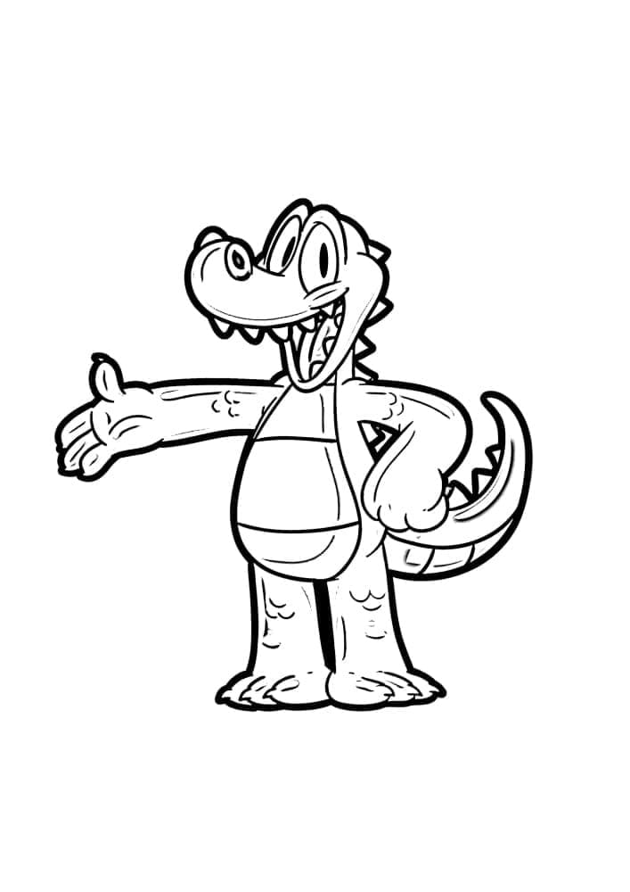 Kreslený krokodýl omalovánka