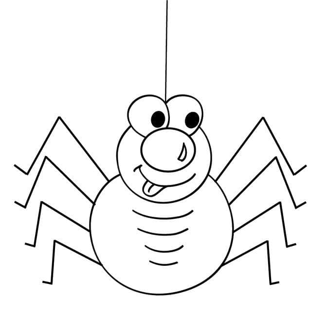 Kreslený pavouk k tisku omalovánka