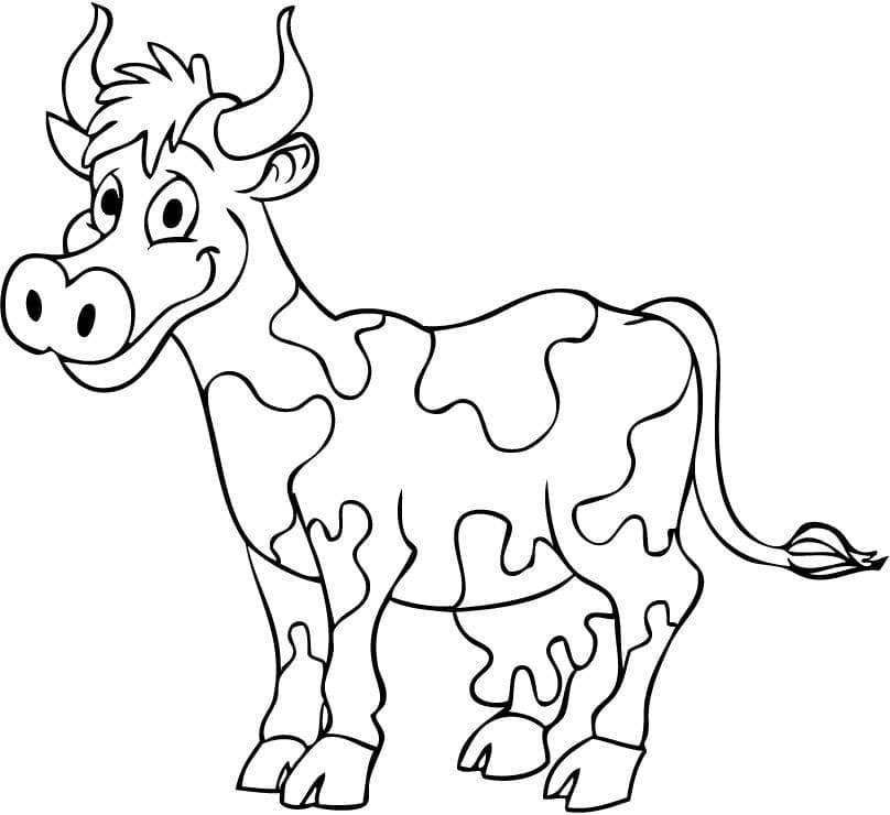 Omalovánka Kreslený usmívající se kráva