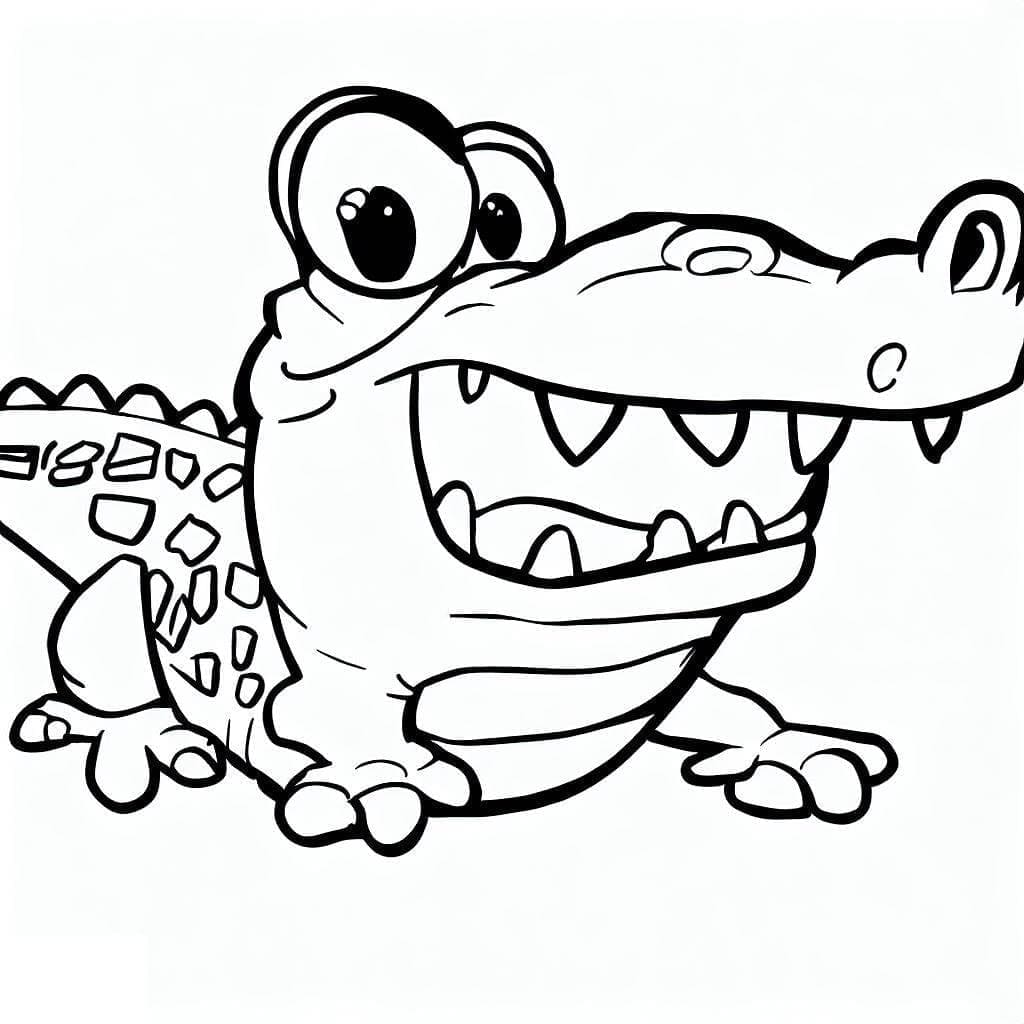 Krokodýl k tisku pro děti omalovánka