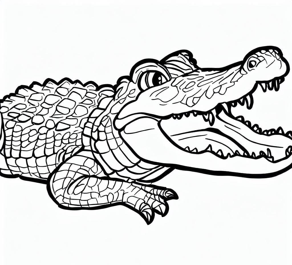 Krokodýl k tisku zdarma omalovánka