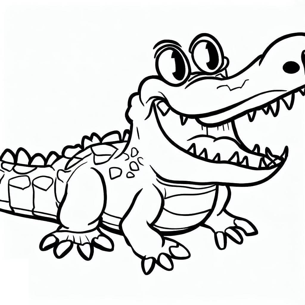 Krokodýl zdarma pro děti omalovánka