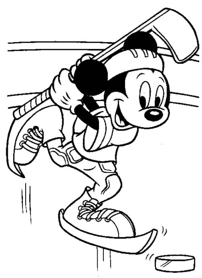 Omalovánka Mickey Mouse hraje hokej