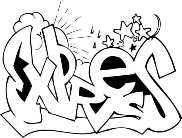 Obrázek Graffiti zdarma omalovánka