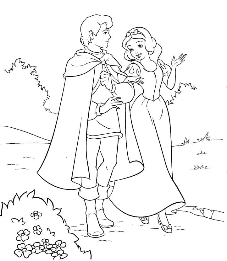 Obrázek Sněhurka a princ omalovánka