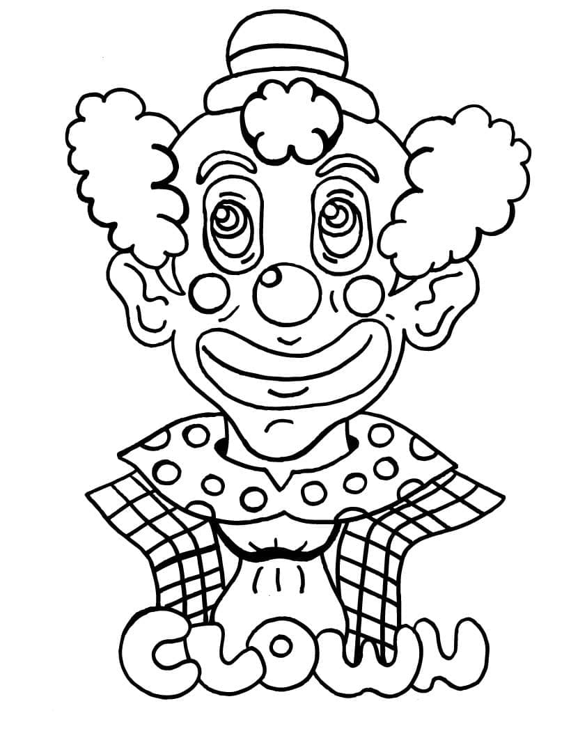 Obrázek hlavy klauna omalovánka