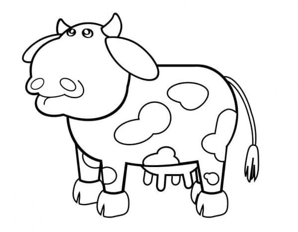 Obrázek hloupé krávy omalovánka
