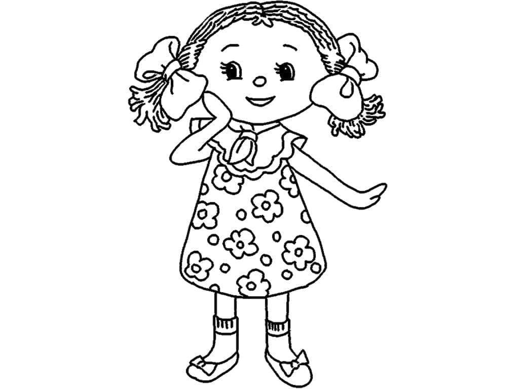 Obrázek panenka Pro Děti omalovánka
