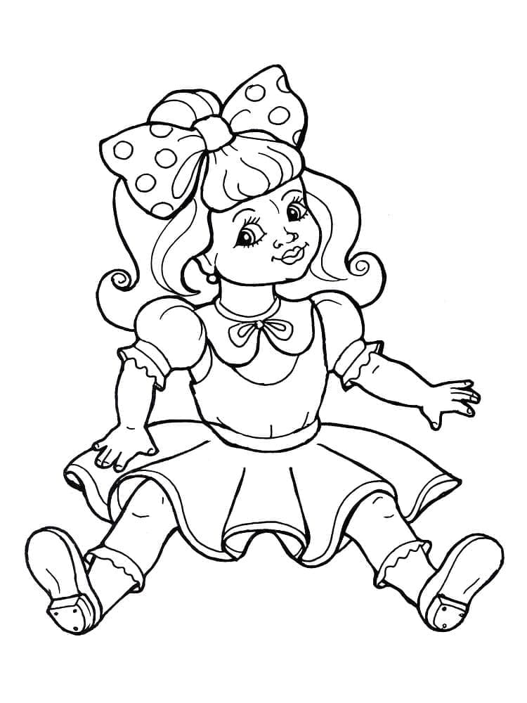 Obrázek panenka pro dívky omalovánka
